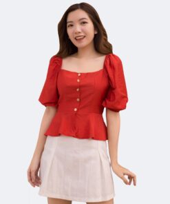 Áo Kiểu Nữ Cổ Vuông Tay Lỡ- ÁO NỮ MẶC ĐI LÀM - ÁO KIỂU NỮ CÔNG SỞ - 1
